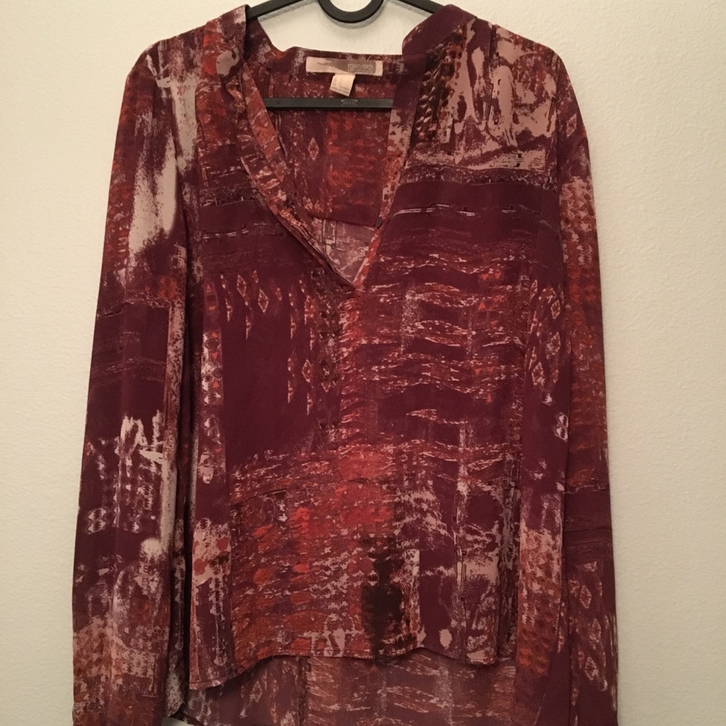 V-Neck Patterned Blouse
